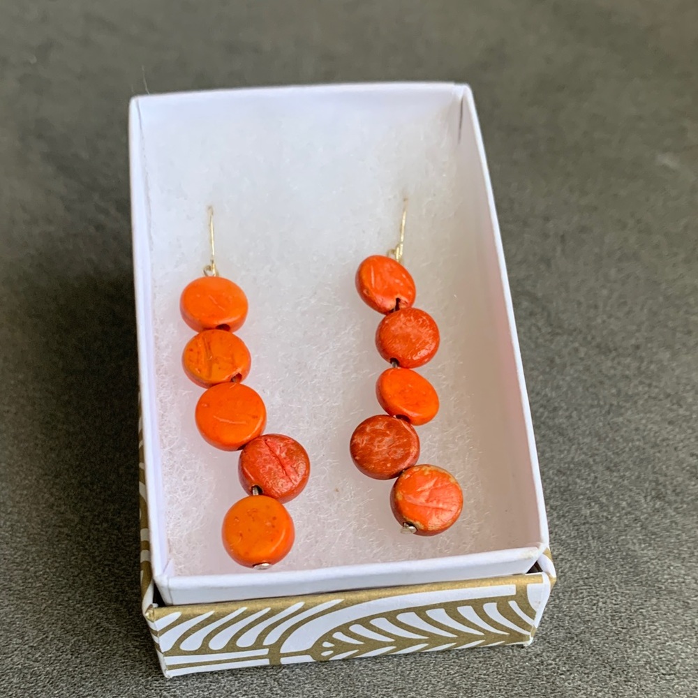 Vibrant Orange Disc Earrings